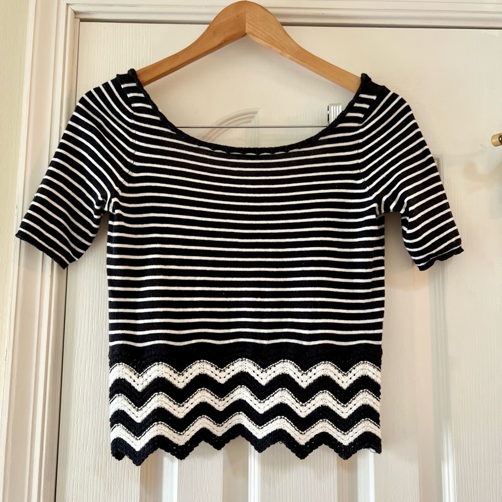 We The Free Crochet Stripe Scoop Back Top